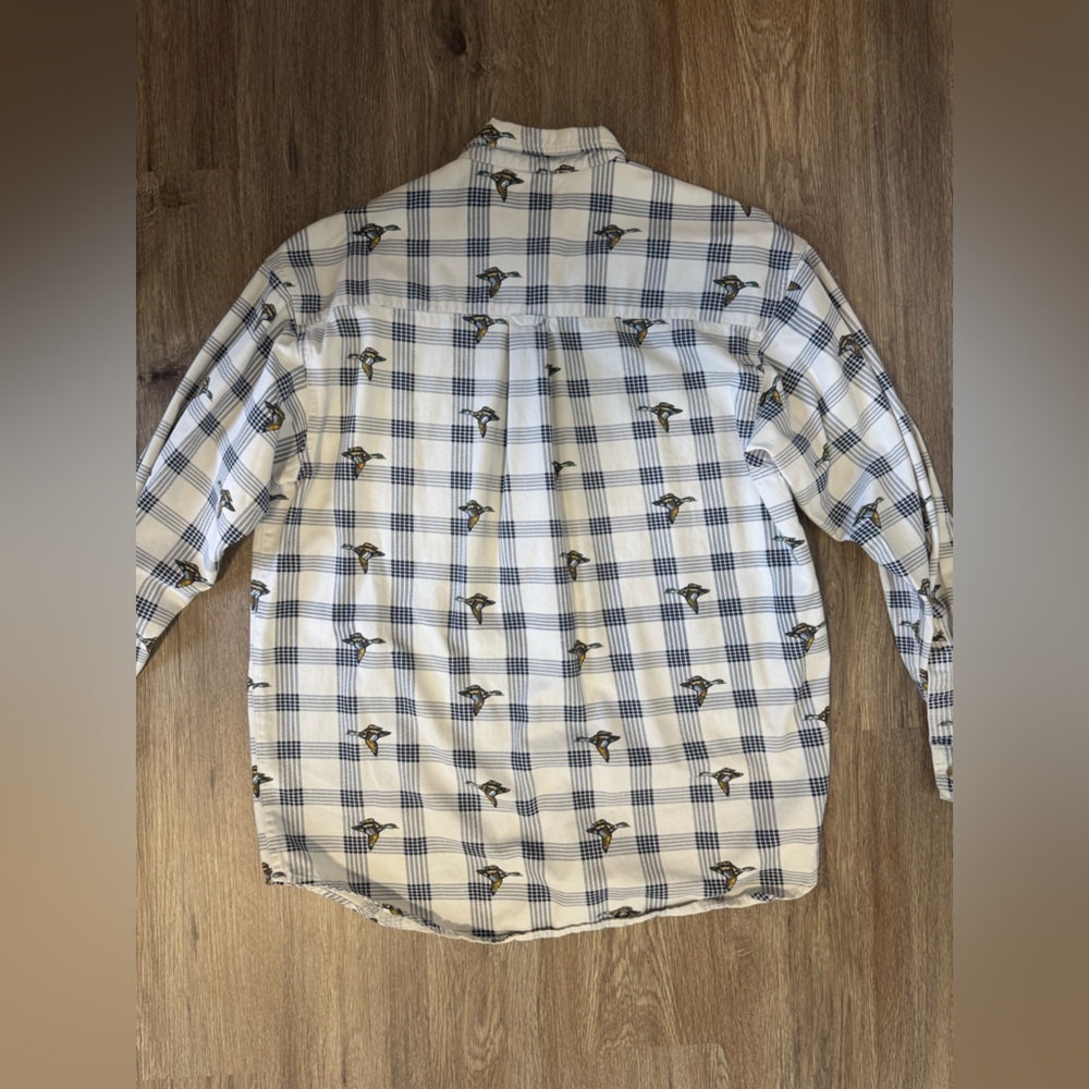 Columbia Duck Print Button Down Shirt Men’s Size L 100% Cotton - Picture 7 of 8